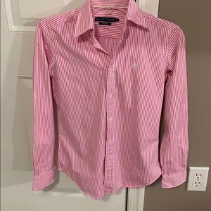 R.Lauren Collared stripe button down Slim fit Polo